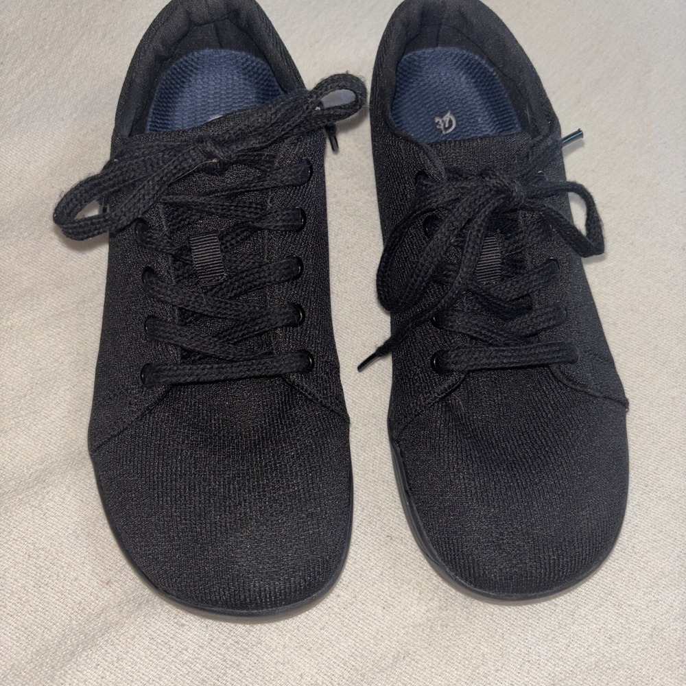 WHITIN Women's Black Barefoot Sneakers Zero Drop Sole Size EU 37 US 7 Minimalist